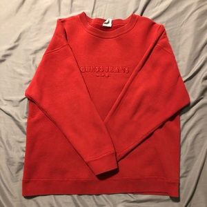 Red vintage guess crew neck